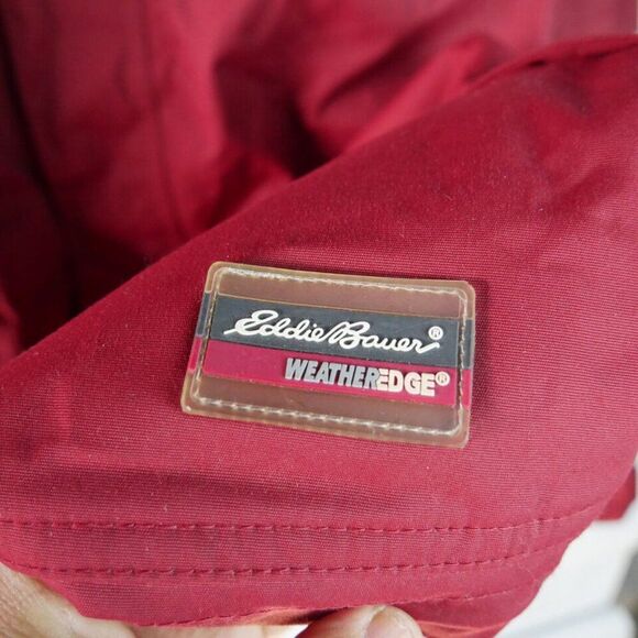 Eddie Bauer WeatherEdge Women’s Size L Coat Fleece Lining Red Removable Hood - Picture 10 of 16